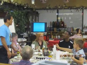 Trevor Chin and guests stopped by for our Friday Night Vegan Mingle.  We are moving it to Saturday Night.

Try your hand at karaoke and you might eat free!

Great conversation and good vegan comfort food available.
 at Vegan Take Out Plus in Tampa