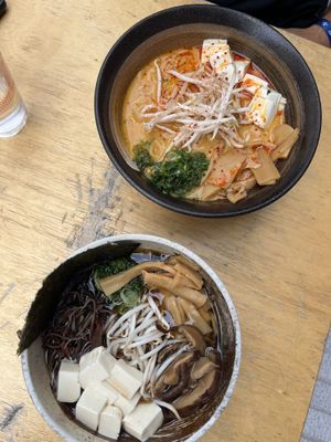 Tan tan ramen and shoyu ramen  at Umamido - Honest Ramen in Brussels