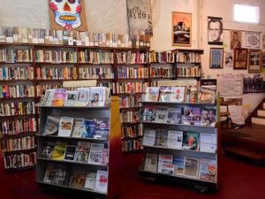 incredible selection of magazines, books, DVDs at Radical Press Coffee Collective in Gainesville