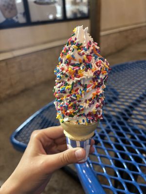 Tahitian vanilla with sprinkles    at The Yogurt Station in Pleasant Ridge