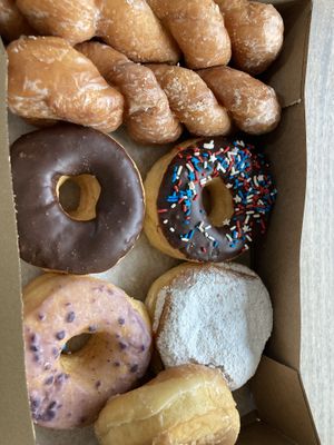 A wide variety of vegan donuts!  at Le Cave's in Tucson