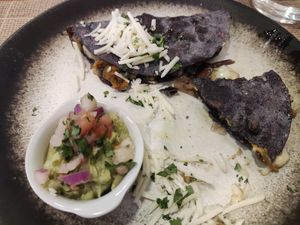 Quesadilla con queso vegano at El Jardinet Secret in Mataro