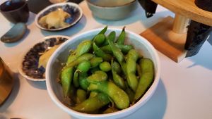 truffle salt edamame at Sushi Saint in Orlando