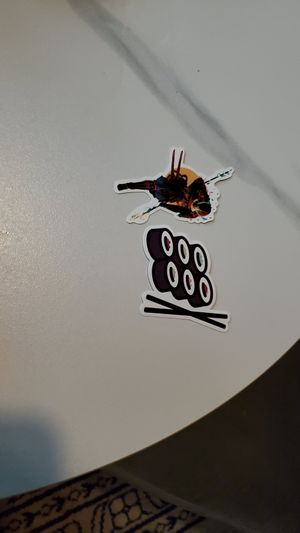 Kawaii stickers at Sushi Saint in Orlando