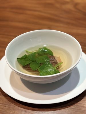 Morel mushroom soup  at Fu He Hui in Shanghai