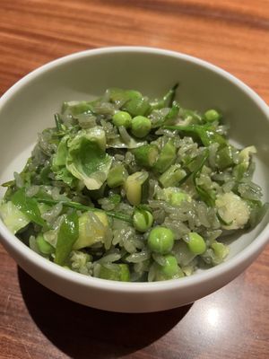 This was the best one. A spiced vegetable fried rice. Not Michelin, but tasty   at Fu He Hui in Shanghai