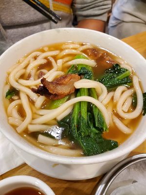 Beef Noodle Soup at The Original Buddha Bodai - Kosher Vegetarian Restaurant in New York City