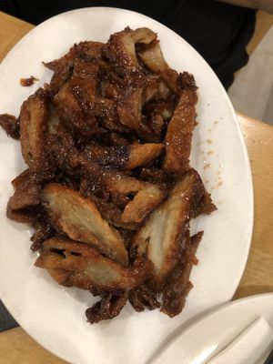 BBQ vegetarian meat   at The Original Buddha Bodai - Kosher Vegetarian Restaurant in New York City
