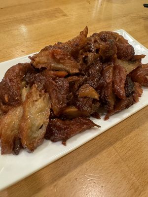 Vegan bbq pork  at The Original Buddha Bodai - Kosher Vegetarian Restaurant in New York City