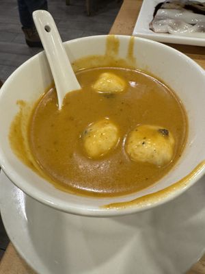 Laksa fish balls  at The Original Buddha Bodai - Kosher Vegetarian Restaurant in New York City