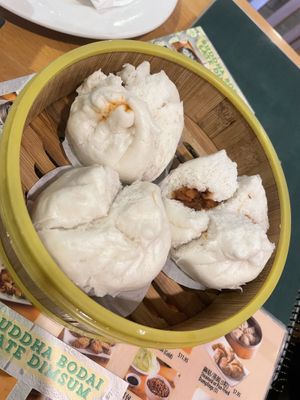 6 steamed bbq bun (nut)  at The Original Buddha Bodai - Kosher Vegetarian Restaurant in New York City