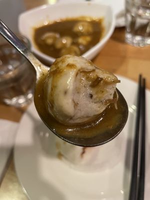 Vegan curry fish ball   at The Original Buddha Bodai - Kosher Vegetarian Restaurant in New York City