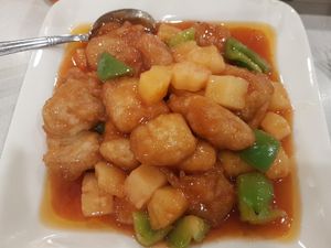 Sweet & Sour Chicken at The Original Buddha Bodai - Kosher Vegetarian Restaurant in New York City