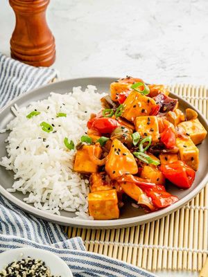 Sweet and Sour Tofu at Manna Kitchen in Battambang