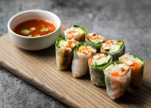 Fresh Spring Rolls at Manna Kitchen in Battambang