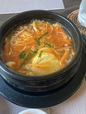 Soft tofu stew  at Manna Kitchen in Battambang