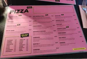 The menu at RAZZO Vegan Pizza Bar - Südstadt in Cologne