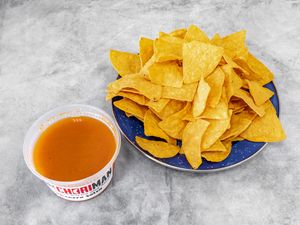 Habanero Salsa & Tortilla Chips at The Chori-Man in San Pedro