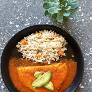 Omelet de garbanzo at Neek'kafé in Mexico City