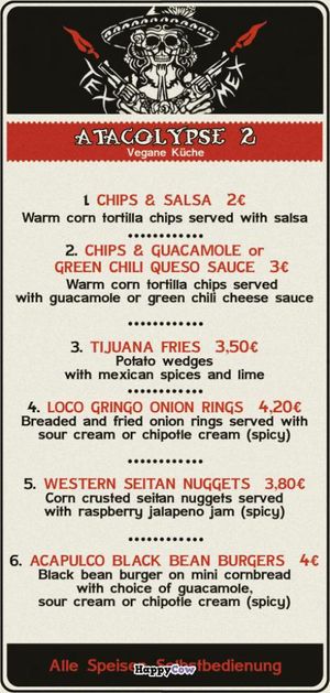 menu at Atacolypse2 in Leipzig