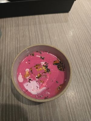 Soup of the day (Beet & Potato) at plant more in Tokyo