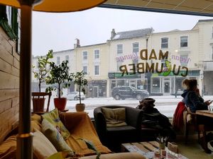 in the snow at Mad Cucumber in Bournemouth