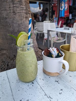 Green smoothie at Flamingo's in Lanzarote