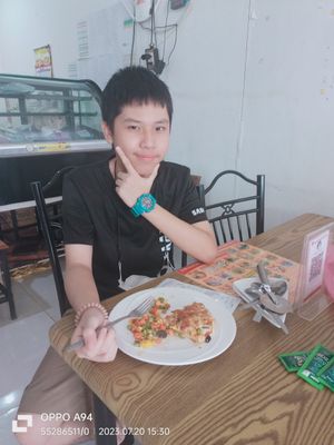 A regular! at White Lotus Vegetarian Restaurant in Vientiane