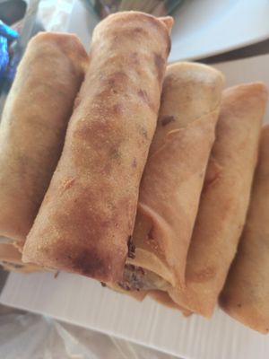 Vegan Fried Spring Rolls at White Lotus Vegetarian Restaurant in Vientiane