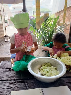 cute at White Lotus Vegetarian Restaurant in Vientiane