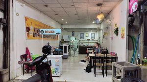 Interior at White Lotus Vegetarian Restaurant in Vientiane