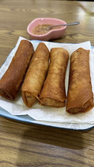 Fried spring rolls  #Veganuary at White Lotus Vegetarian Restaurant in Vientiane