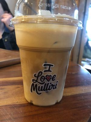 Iced soya cappuccino   at Mulliri Vjeter in Tirana