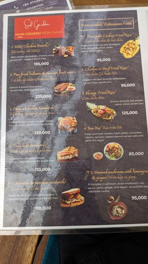 Menu - Vegan Sandwich (Avocado/ Pumpkin) at Soul Garden Tam Coc in Ninh Binh