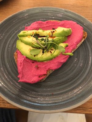 Beetroot hummus toast at Circle Cafe - DIFC  in Dubai