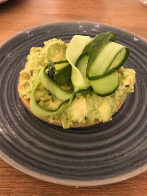 Avocado and cucumber bagel at Circle Cafe - DIFC  in Dubai