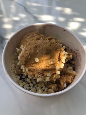 Strawberry blend with peanut butter, walnuts and chopped almonds at The Acai Spot - DIFC  in Dubai