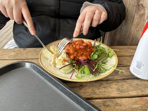 Salad with beans   at Sizergh Castle in Kendal