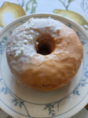 Mimosa glaze donut at Blackbird Doughnuts  in Watertown
