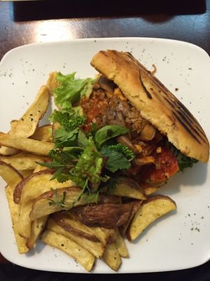 oyster mushroom panini at Green Point in Cusco