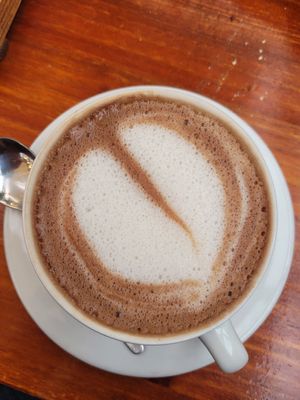 the best hot chocolate with almond milk at Green Point in Cusco