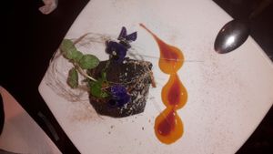 Chocolate cake at Green Point in Cusco