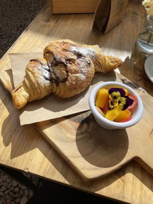 Chocolate croissant  at Green Point in Cusco