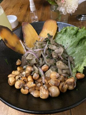 Mushroom ceviche. Wow.  at Green Point in Cusco
