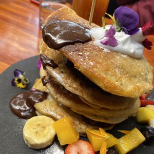 Fluffy pancakes   at Green Point in Cusco