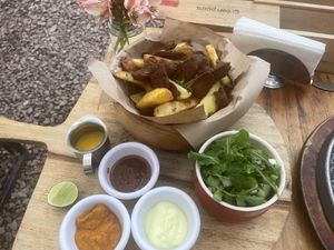 Salchipapas  at Green Point in Cusco