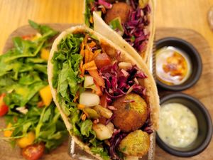 Falafel Wrap at Green Point in Cusco