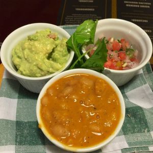 Sides served with the tacos at Green Point in Cusco