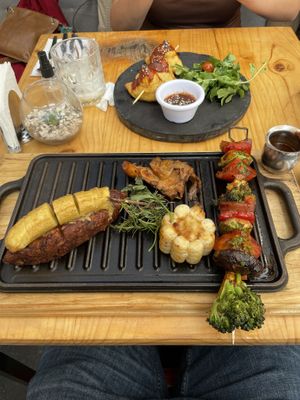 Samosas and tacu tacu  at Green Point in Cusco