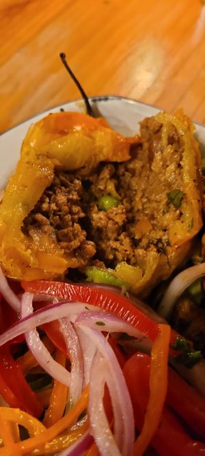 Peruvian Chili stuffed at Green Point in Cusco